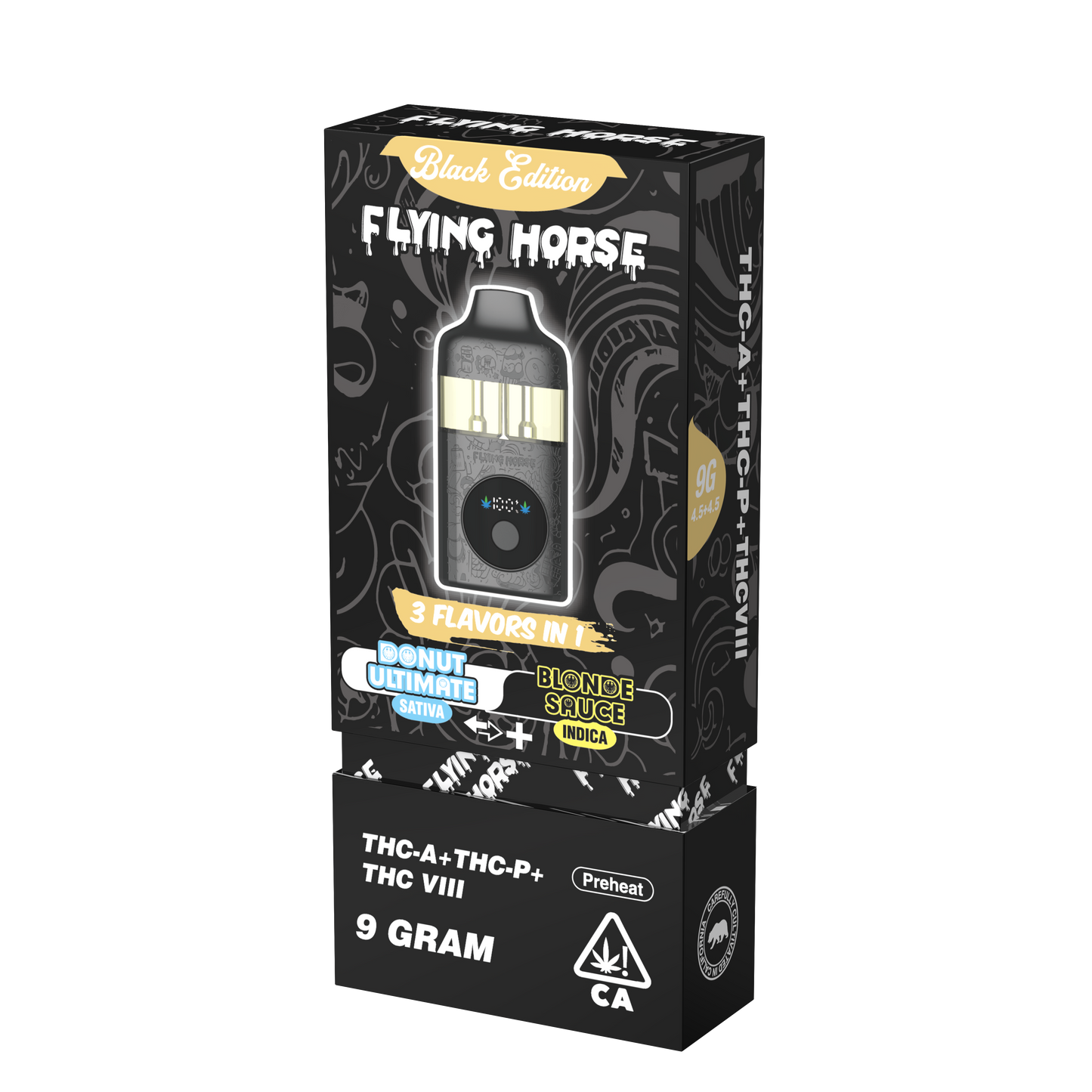 Flying Horse Stoner Blend Disposable Vape Black Edition - 9G