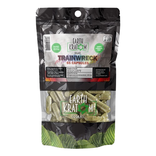 Trainwreck Kratom 65 Capsules - Earth Kratom