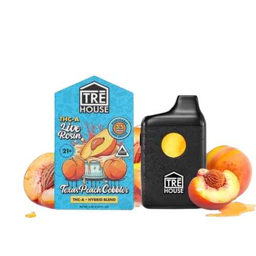 Texas Peach Cobbler - TRĒ House Live Rosin Disposable Vape - 3.5G
