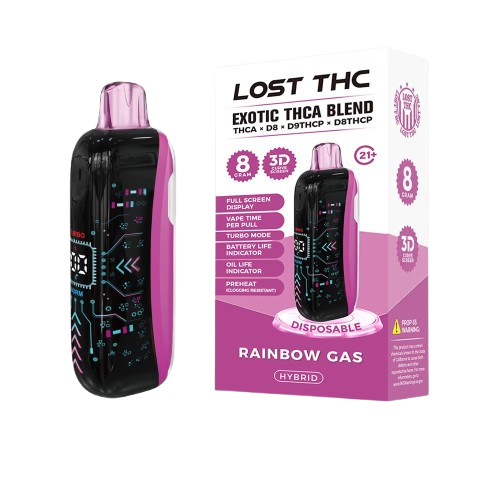 Lost THC Exotic THCA Blend Disposable Vape 8G - Rainbow Gas (Hybrid)