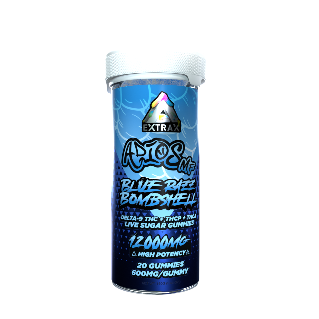 Blue Razz Adios MF Gummies 12,000mg - Delta Extrax