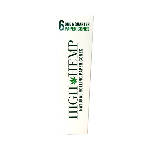 High Hemp Natural Rolling Paper Cones 6-Pack