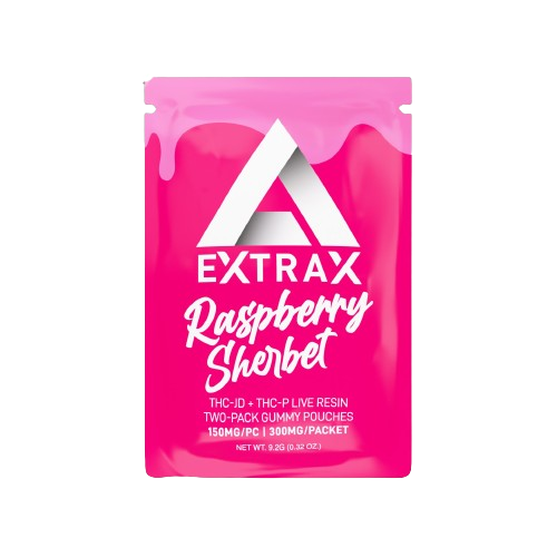 Raspberry Sherbet Lights Out Gummies 300mg 2 Pack - Delta Extrax
