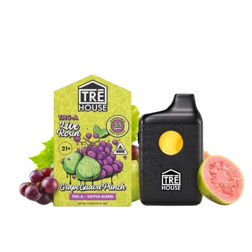 Grape Guava Punch - TRĒ House Live Rosin Disposable Vape - 3.5G