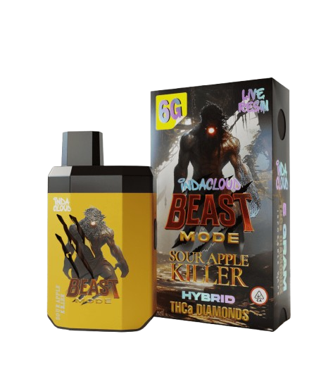 Sour Apple Killer - Indacloud Beast Mode - THCA Diamonds Disposable Vape  - 6G