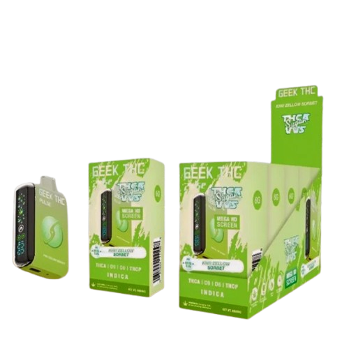 Kiwi Zellow Sorbet - Geek THC Pulse THCA Sugar VVS Disposable Vape - 7.5G
