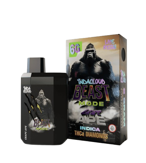 Grape Ape - Indacloud Beast Mode - THCA Diamonds Disposable Vape  - 6G