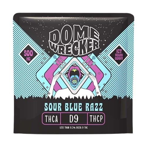 Sour Blue Razz HiXotic Dome Wrecker Gummies 500mg