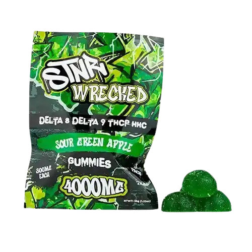 Sour Green Apple STNR Wrecked Gummies - 4000mg