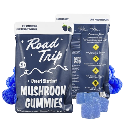 Blue Raspberry Road Trip Desert Stardust Mushroom Gummies