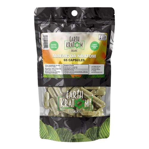 Earth Kratom Green Maeng Da Kratom - 65 Capsules