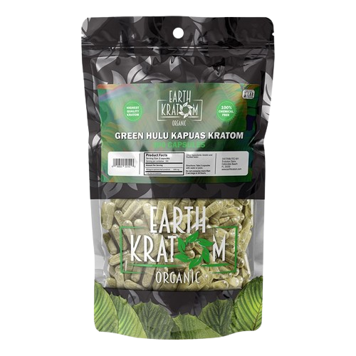 Earth Kratom Green Hulu Kratom Capsules - 300 Capsules