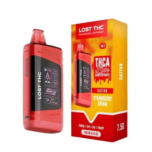 Strawberry Dream - Lost THC THCA Live Concentrate Disposable Vape 7.5g