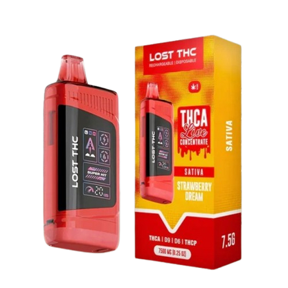 Strawberry Dream - Lost THC THCA Live Concentrate Disposable Vape 7.5g