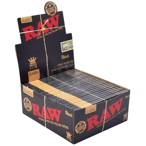 RAW Black Classic King Size Slim Rolling Papers Bertha s Depot raw-black-classic-king-size-slim-rolling-papers-bertha-s-depot