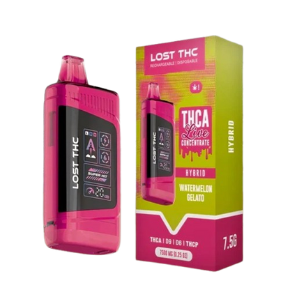 Watermelon Gelato  - Lost THC THCA Live Concentrate Disposable Vape 7.5g