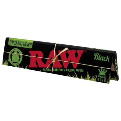 RAW Black Organic Hemp King Size Slim Rolling Papers