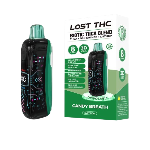 Lost THC Exotic THCA Blend Disposable Vape  8G - Candy Breath (Sativa)