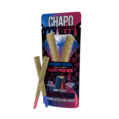 Afghan Kush X Pluto Premier Chapo Blood Diamonds Duo THCA Pre-Rolls - 3G (2pk)