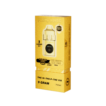 Golden Lava + Midnight Madness - Flying Horse Dubai Gold Disposable Vape - 9G
