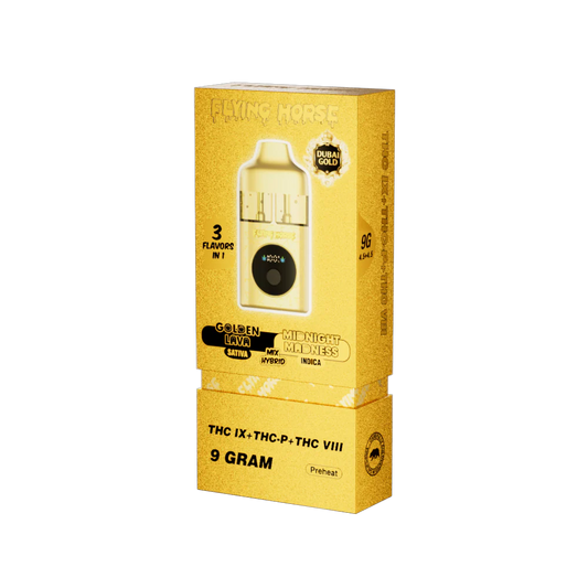 Golden Lava + Midnight Madness - Flying Horse Dubai Gold Disposable Vape - 9G