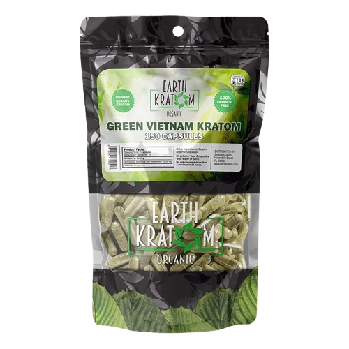 Earth Kratom Green Vietnam Kratom - 150 Capsules