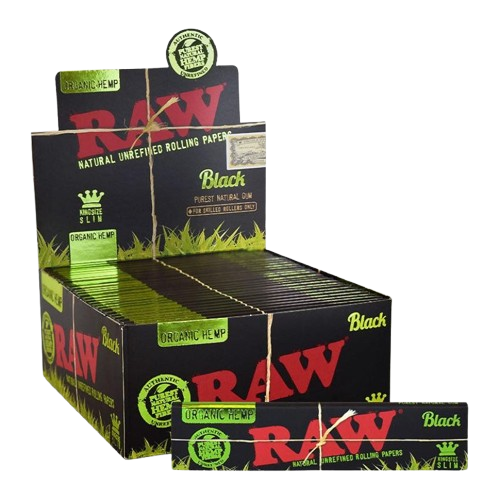 RAW Black Organic Hemp King Size Slim Rolling Papers