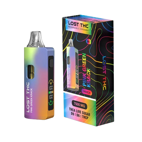 Pink Green Krack  - Lost THC Disposable Vape 7.5G Rainbow Edition