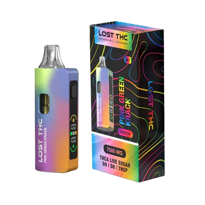 Pink Green Krack  - Lost THC Disposable Vape 7.5G Rainbow Edition