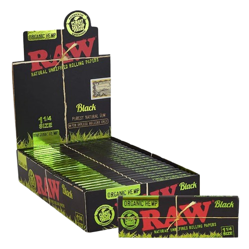 RAW Black Organic Hemp 1 1/4 Rolling Papers