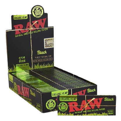 RAW Black Organic Hemp 1 1/4 Rolling Papers