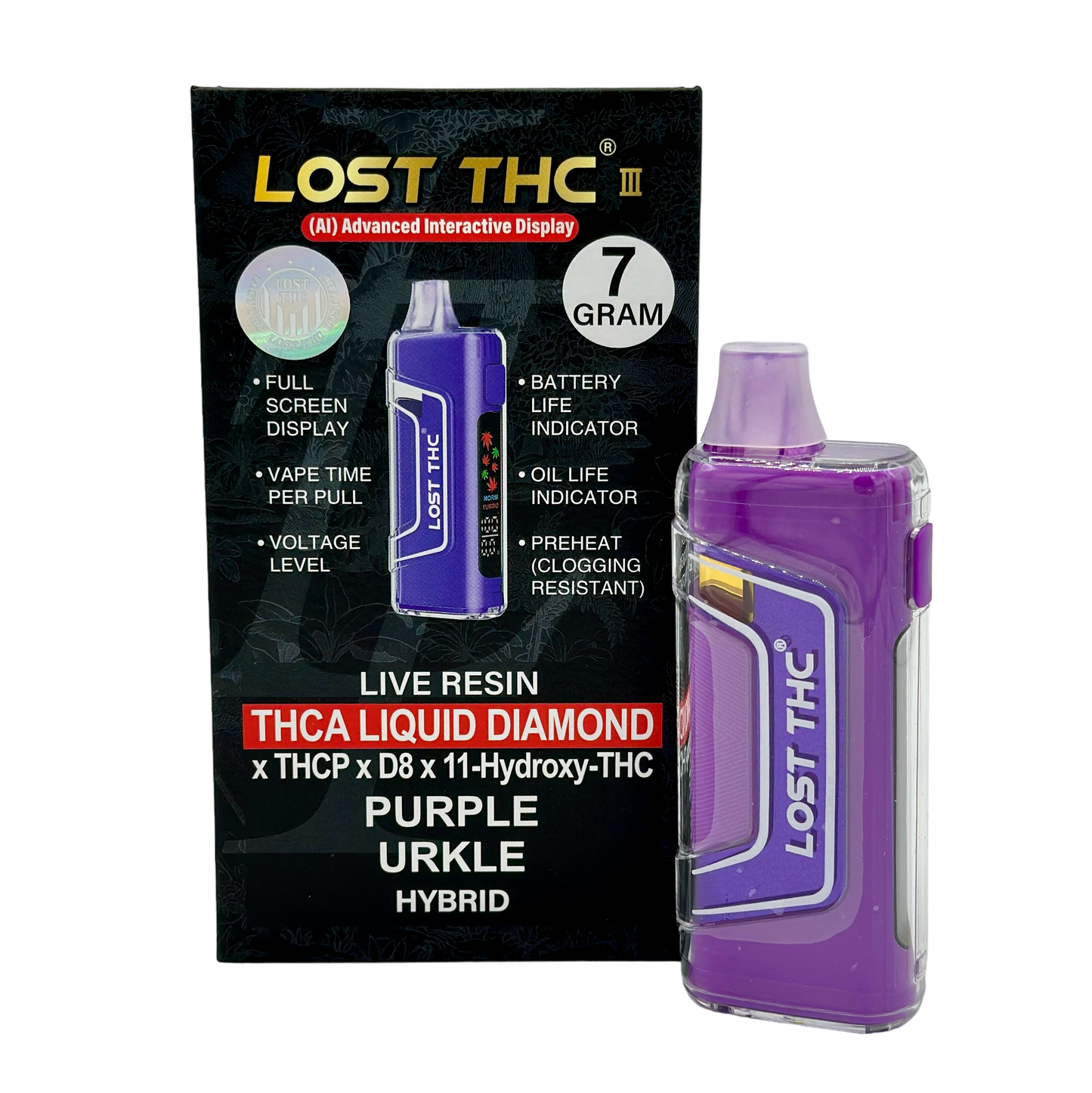 Purple Urkle Disposable 7G - Lost THC