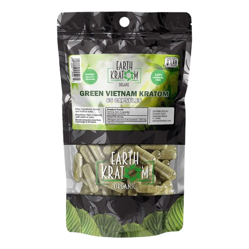 Earth Kratom Green Vietnam Kratom - 65 Capsules