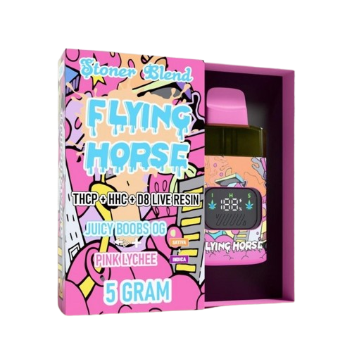 Juicy Boobs OG  + Pink Lychee – Flying Horse Stoner Blend Disposable Vape – 5g