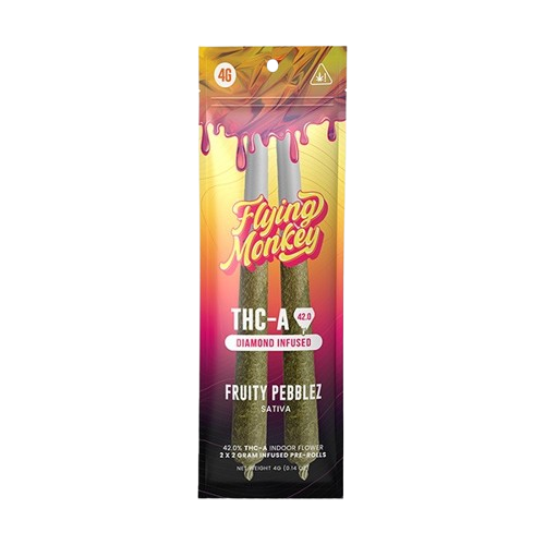 Fruity Pebblez Flying Monkey THCA Diamond Infused Pre-Rolls 2pk