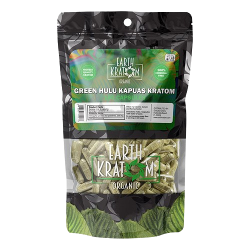 Earth Kratom Green Hulu Kratom Capsules - 150 Capsules