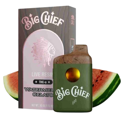 Watermelon Gelato- Big Chief Live Resin THCA Disposable Vape - 3G